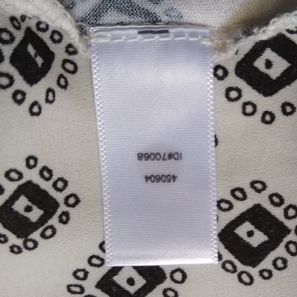 LOFT black white print mixed media boho blouse top XXS - Picture 11 of 15